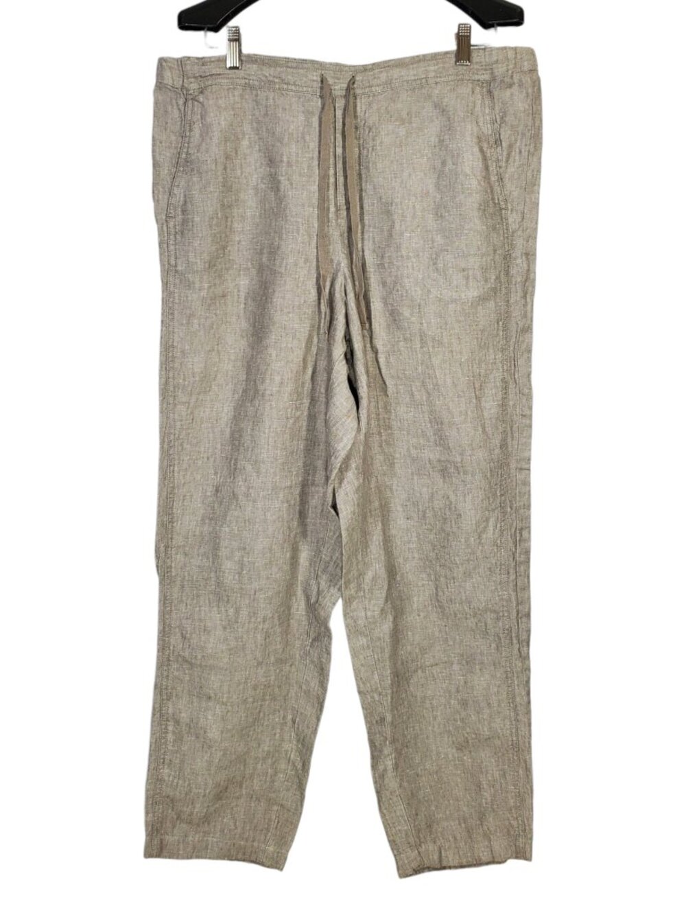 J.Jill Love Linen Pants Women's XL Tall Grey Wide-Leg Breathable Lightweight